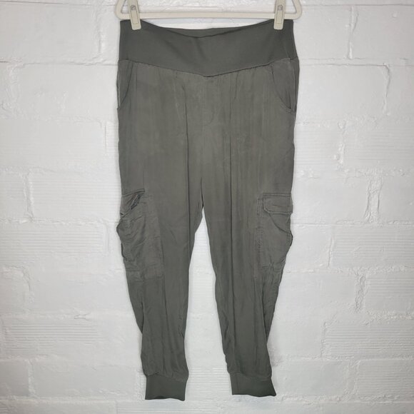 Democracy Pants - Democracy Women's Size 1X Cargo Pants Jogger Green Pull On